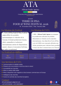 Le Terre di Pisa Food & Wine Festival 2026 : Les services de l'ATA - African Trade Agency